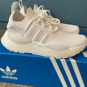 Adidas Womens Sneakers NMD_W1 Shoes 7.5 Cloud White / Crystal White with Box
